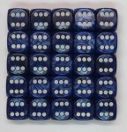 18mm Pearl Spot Dice - Pack of 25 Blue